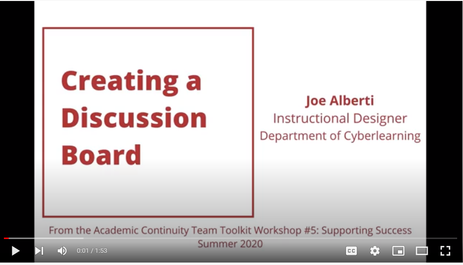 Blackboard Tutorial Videos YSU